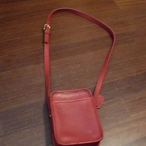 Coach, Red leather Cross body purse.
